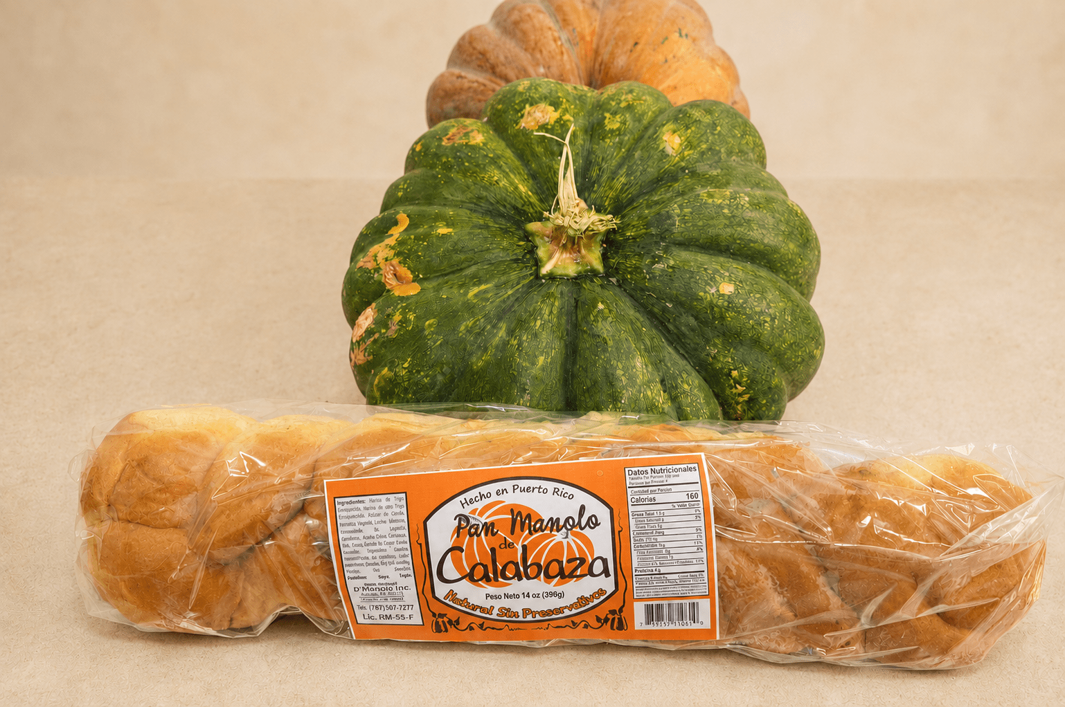 Pan de Calabaza D Manolo con calabazas frescas